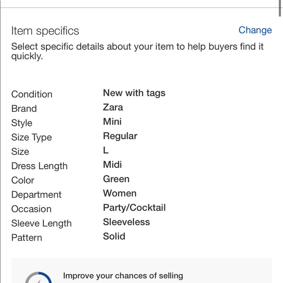 Green slip cocktale dress - Picture 3 of 3